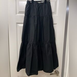 {SOLD} Aritzia Sunday Best Black Cotton Tiered Maxi Skirt | Size S
